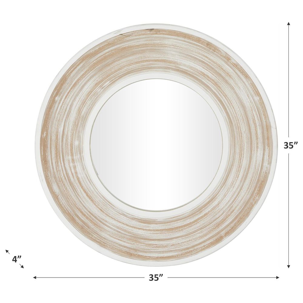 Maple and Jade Modern Wall Mirror in Cream and White, , large