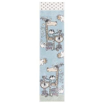 Safavieh Carousel CRK185 2" x 8" Ivory and Blue Kids Runner, , large