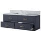 Lexora Home Castor 48" Single Bathroom Vanity in Blue with 2 cm White Carrara Marble Top and Rectangular Sink, , large