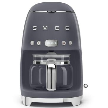 SMEG 47.34 Oz Drip Coffee Maker in Slate Gray and Polished Chrome, , large