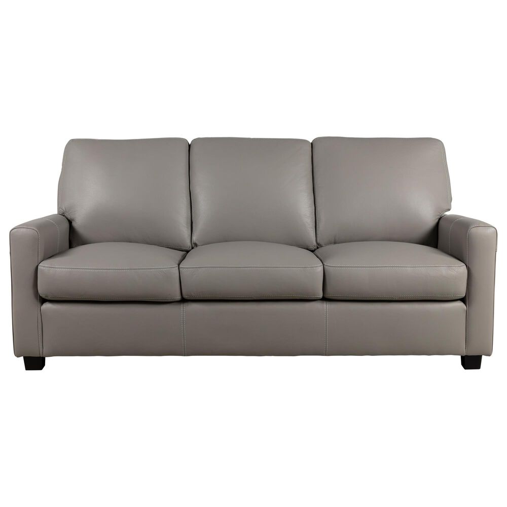 North American Leather Co Metro Stationary Leather Sofa in Cloud Gray, , large