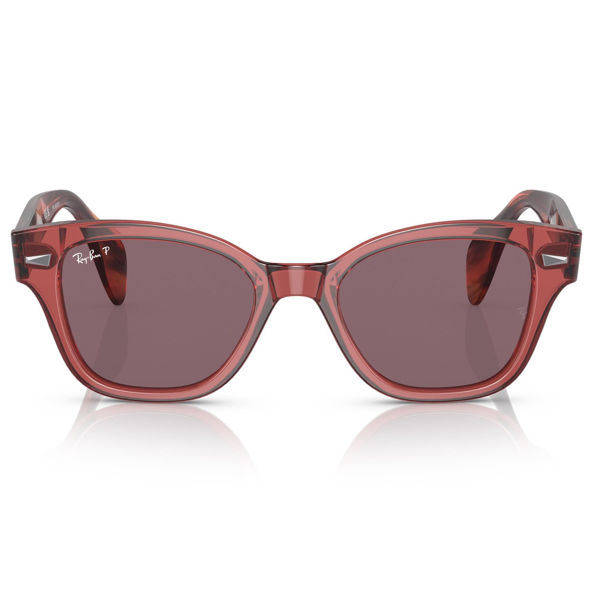 Ray Ban Sunglass with Dark Violet Lenses in Polished Transparent