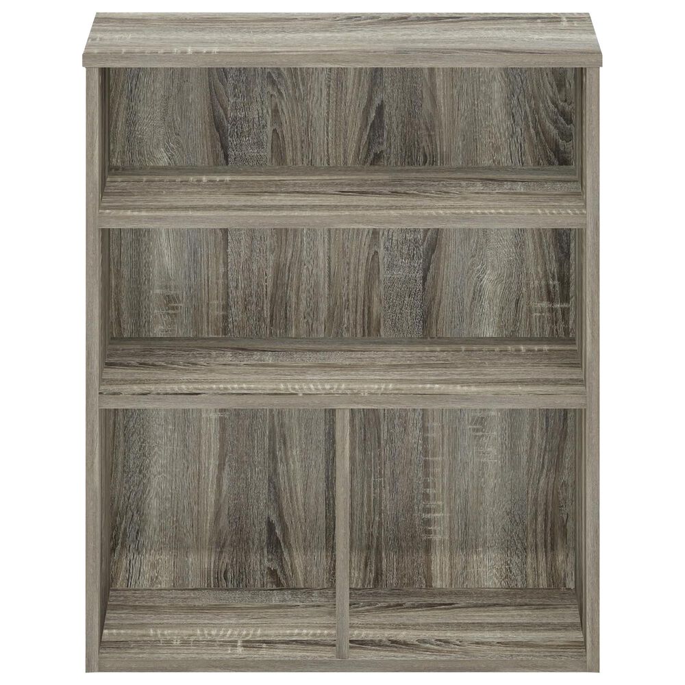 HOMLUX 3-Tier Display Bookcase with Adjustable Shelves in French Oak, , large