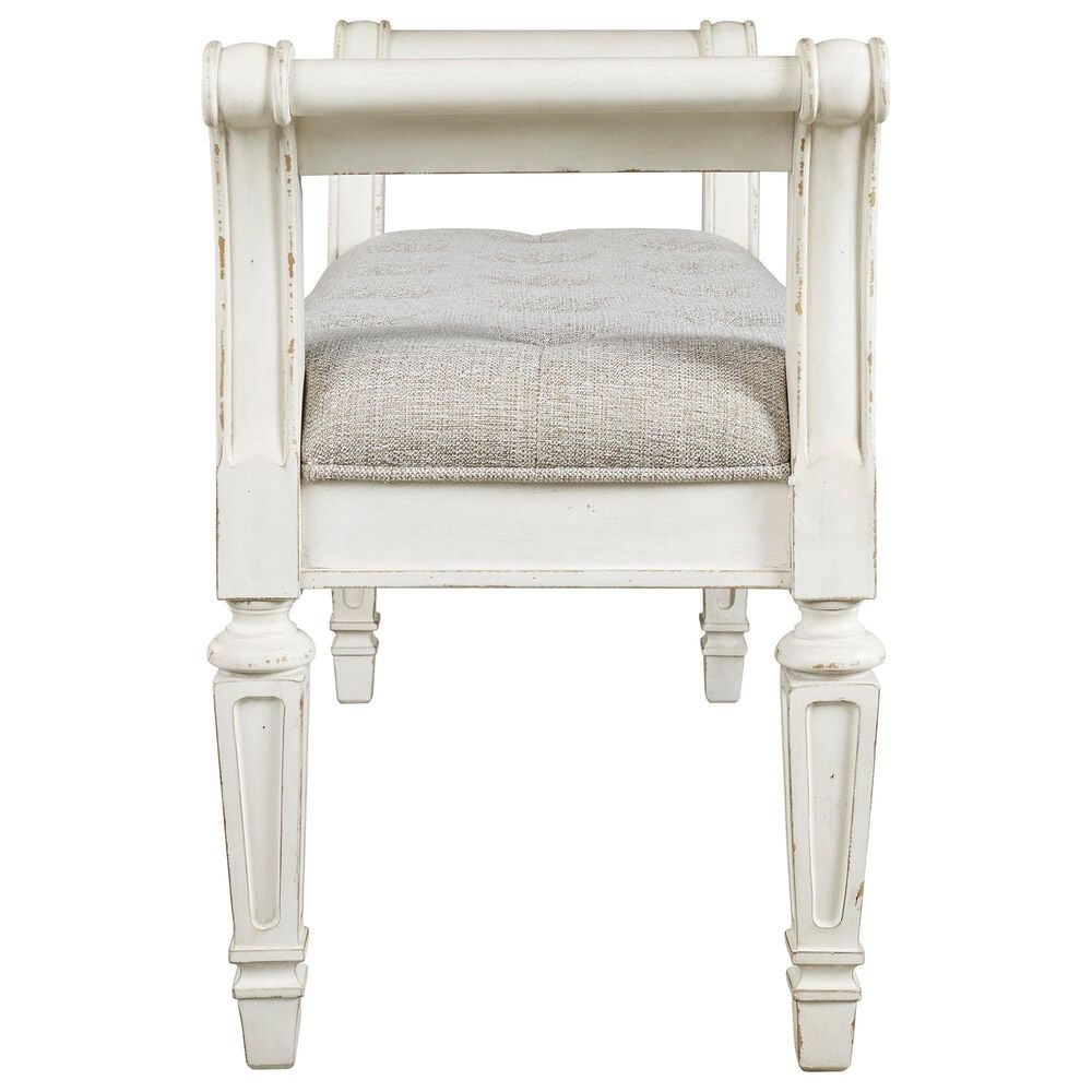 Ashley Realyn Accent Bench in Antique White, , large