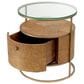 Eichholtz Velutto 1 Drawer Nightstand in Caramel and Brushed Brass, , large