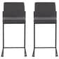 Lumisource Fuji High Back Counter Stool with Charcoal Fabric Cushion in Black (Set of 2), , large