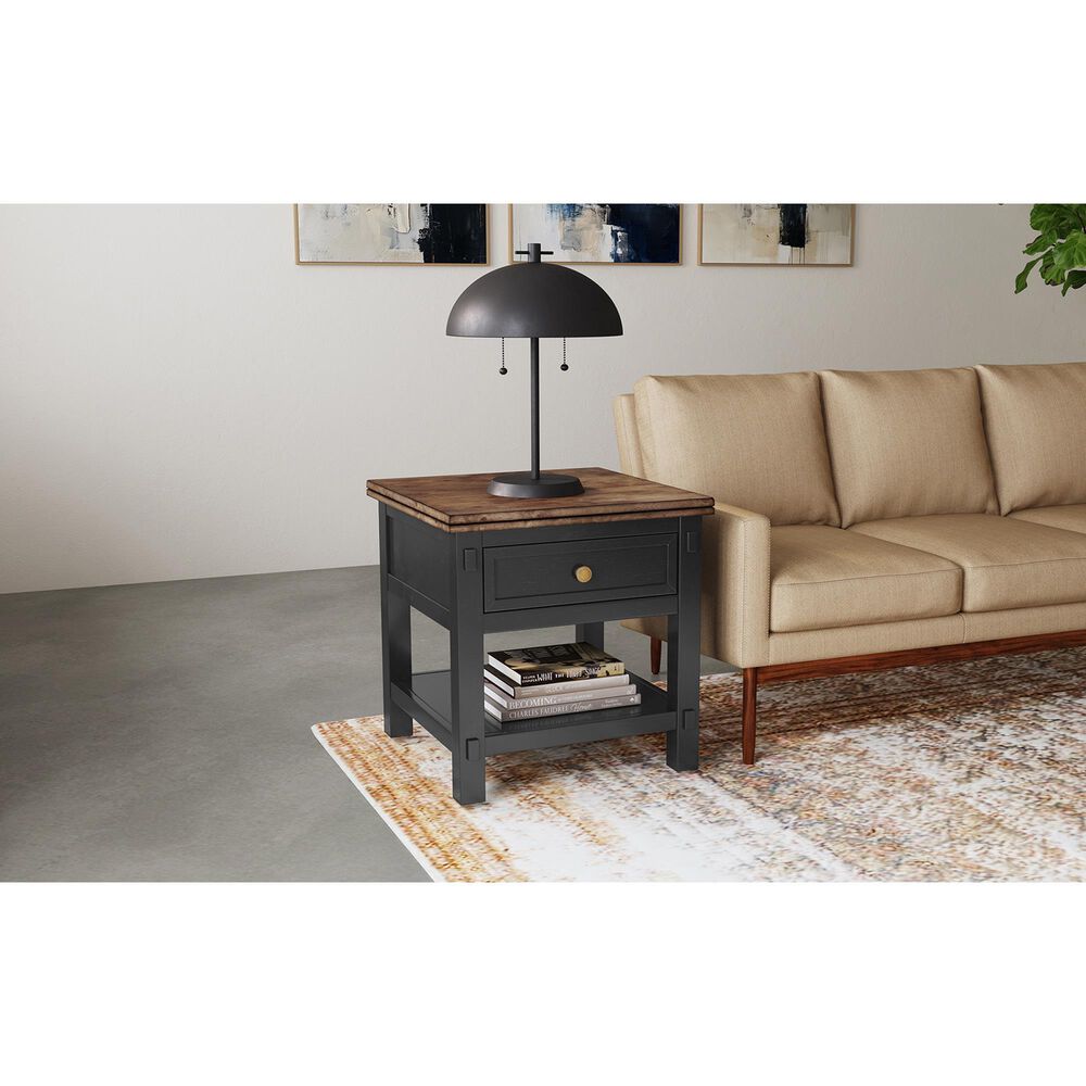 A-America Stormy Ridge Chairside Table in Chickory and Slate Black, , large