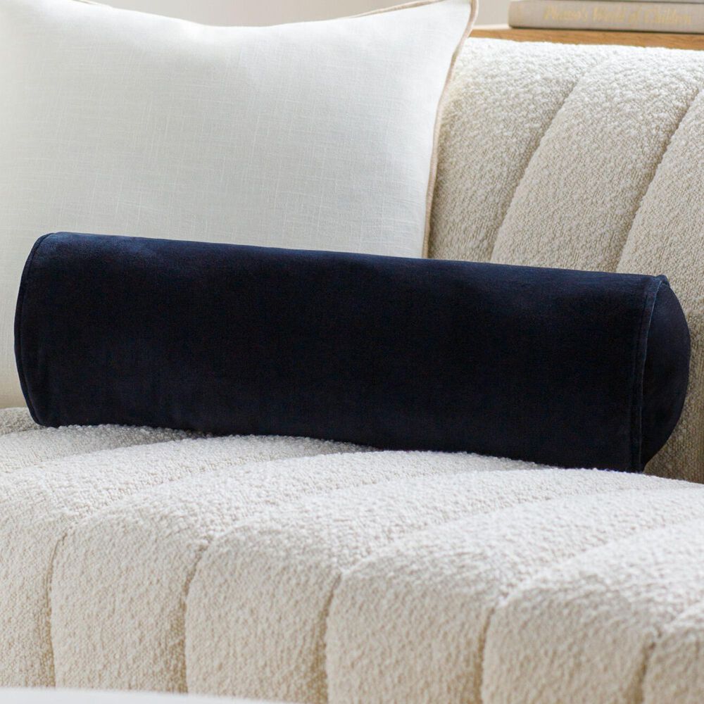Surya 7&quot; x 21&quot; Bolster Throw Pillow in Navy, , large