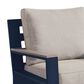 Ashley East Beach Patio Swivel Glider Chair with Cushion in Navy Blue and Driftwood, , large