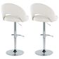 LumiSource Renee Adjustable Swivel Bar Stool with Cream Fabric Upholstery in Chrome (Set of 2), , large