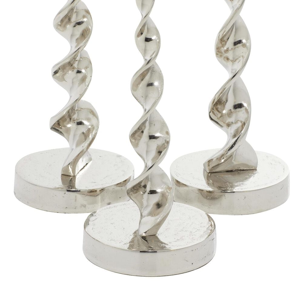Maple and Jade Candle Holder in Polished Silver &#40;Set of 3&#41;, , large