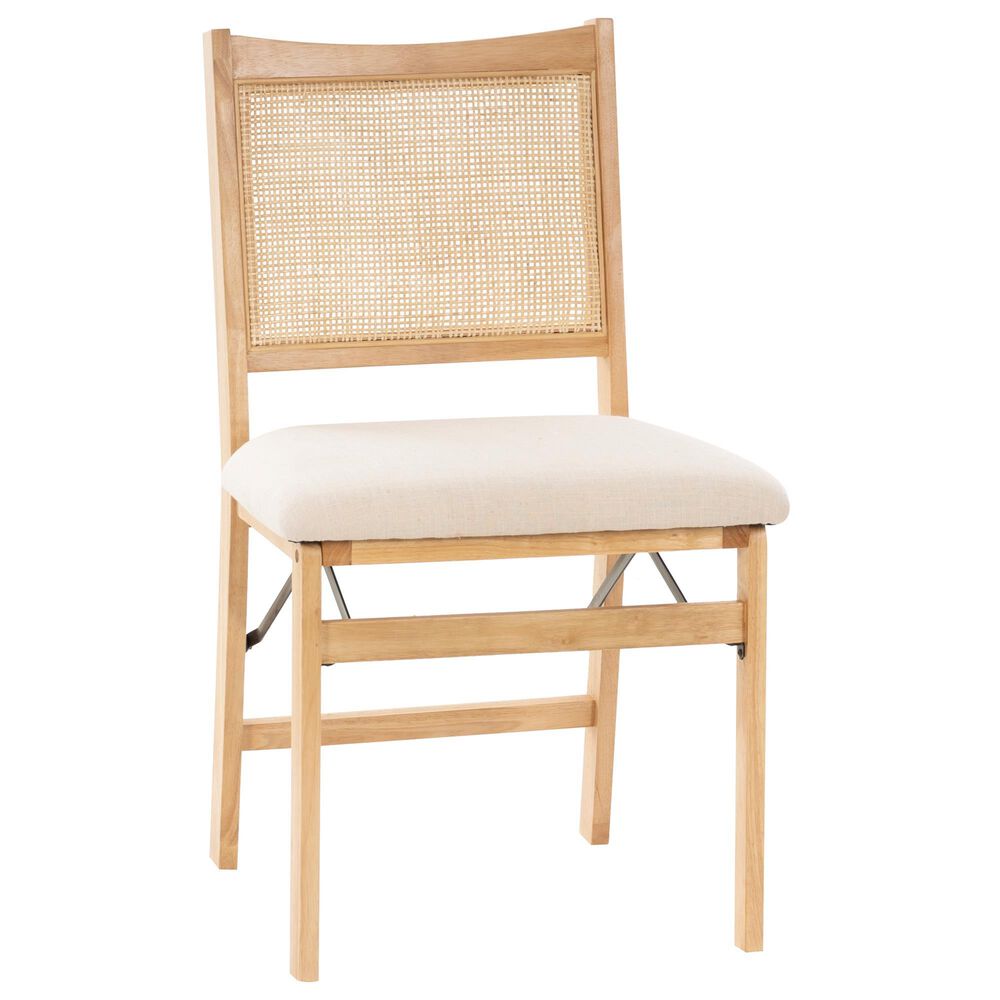 Linon Home Decor Bauer Cane Folding Side Chair in Natural, , large