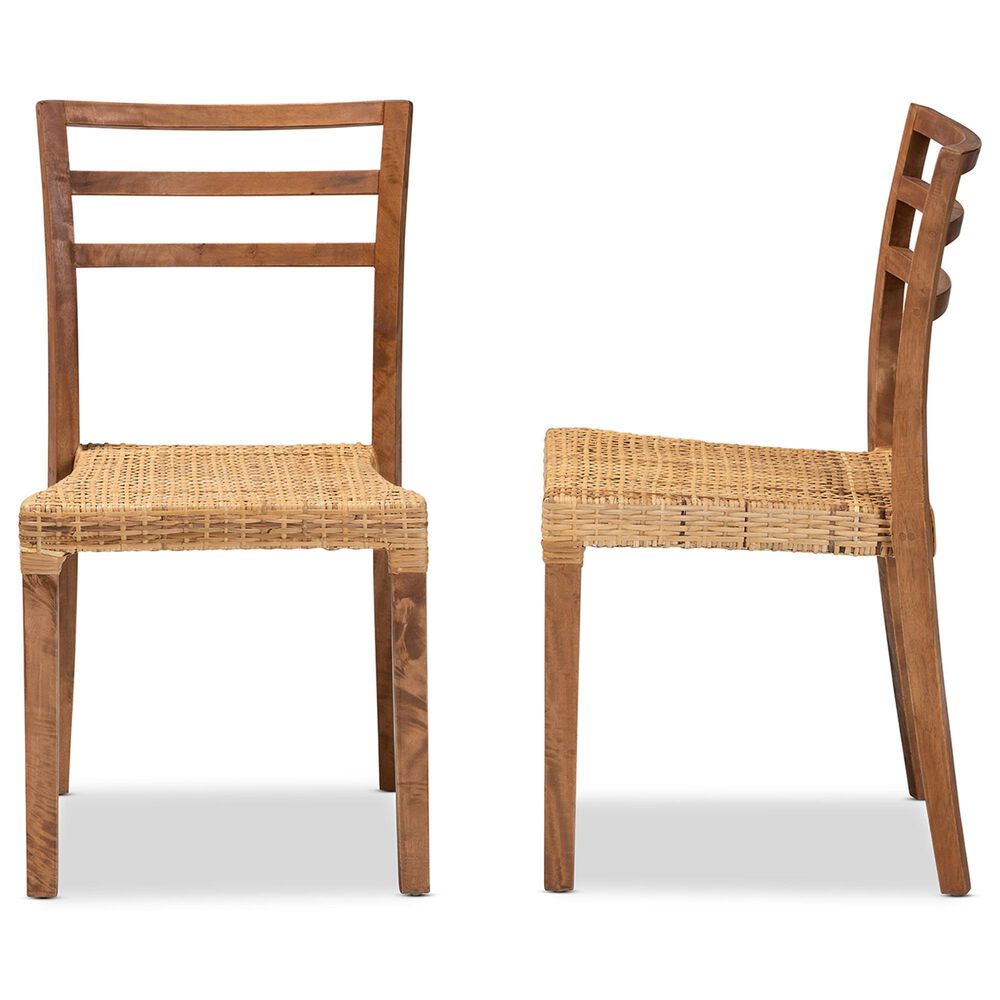 Baxton Studio Arthur Side Chair in Walnut Brown (Set of 2), , large