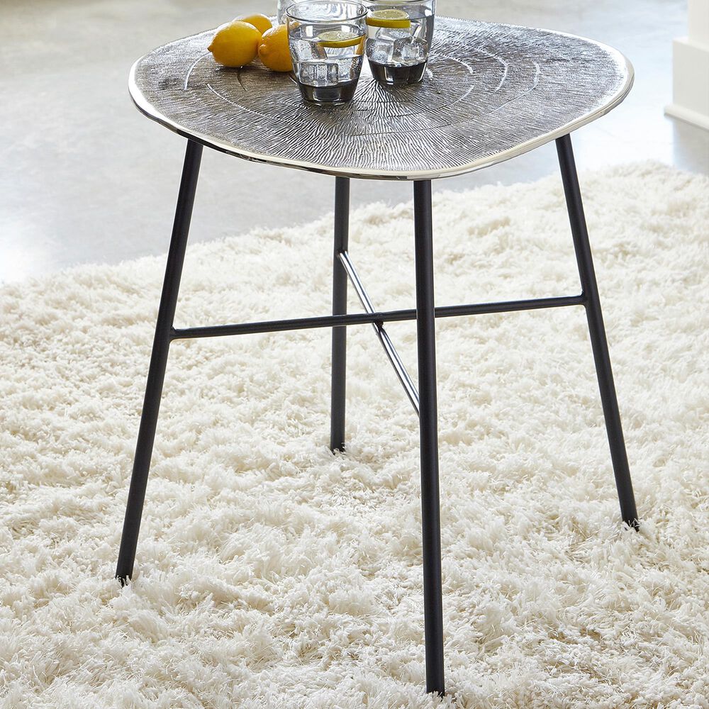 Ashley Laverford End Table in Chrome and Black, , large