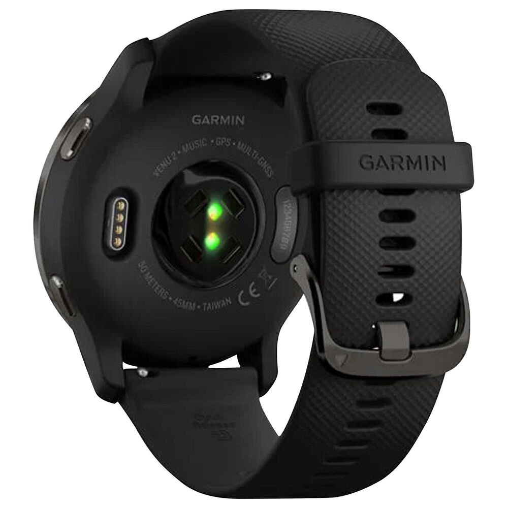 Garmin venu smartwatch with silicone band black slate Clearance