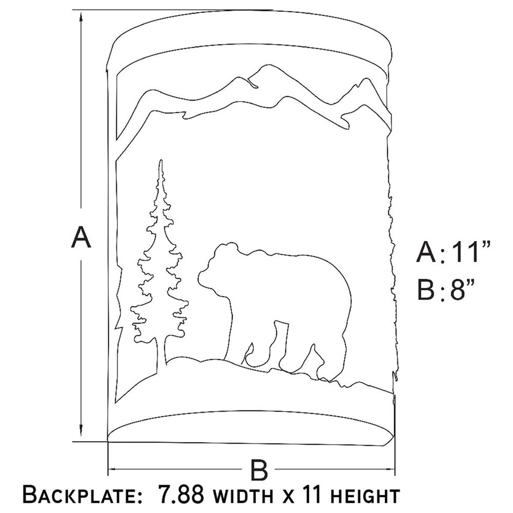 Vaxcel Bozeman 1-Light Bear Wall Sconce in Burnished Bronze, , large