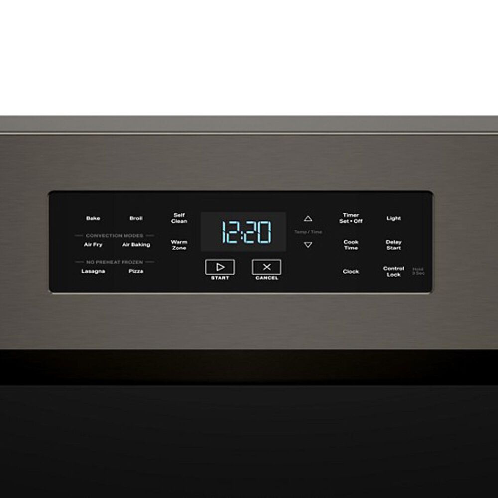 Whirlpool 5.3 Cu. Ft. Electric Range with Air Cooking Technology in Black-on-Stainless, , large