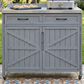 HOMLUX 39" Outdoor Kitchen Island with Stainless Table Top in Grey Blue, , large