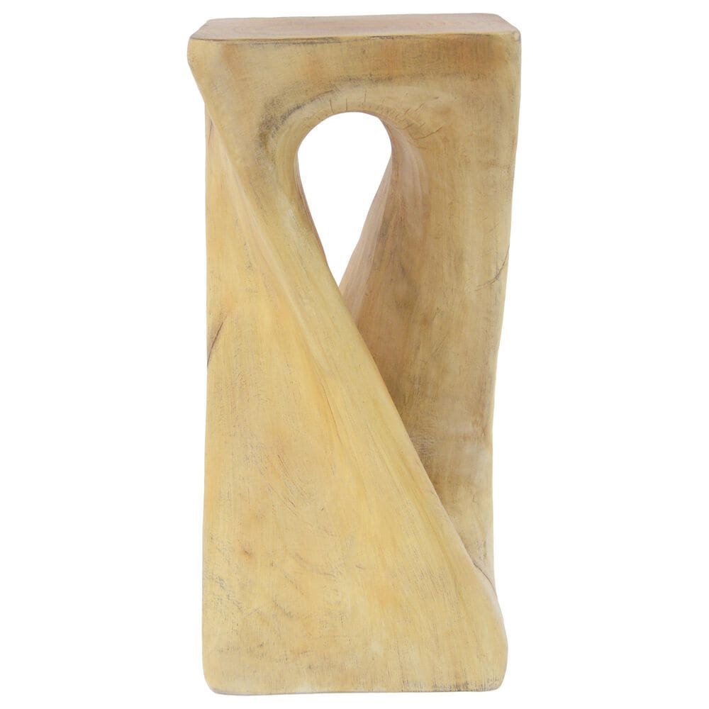 Hearth and Haven Outdoor End Table with Twist Design in Natural, , large