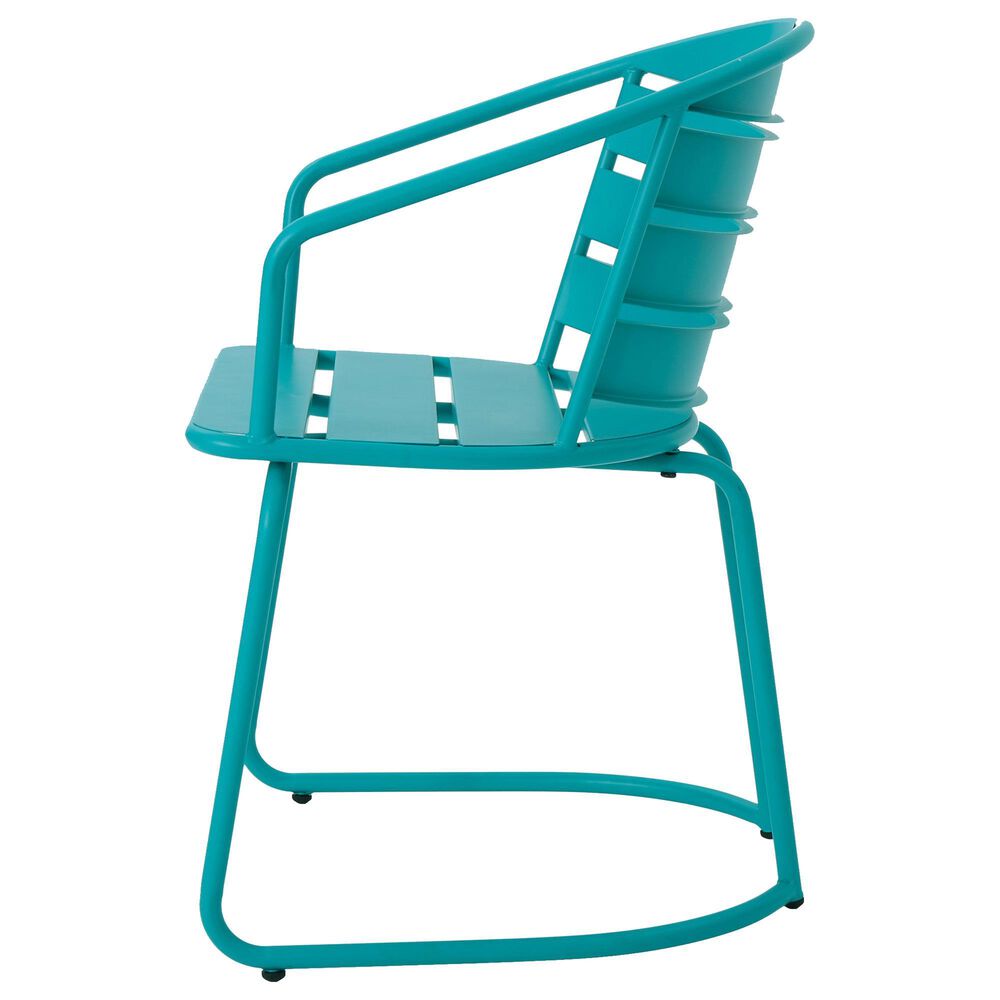 Hearth and Haven Santa Monica 3-Piece Outdoor Bistro Set in Teal, , large
