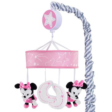 Lambs and Ivy Minnie Mouse Musical Mobile in Pink and Gray, , large
