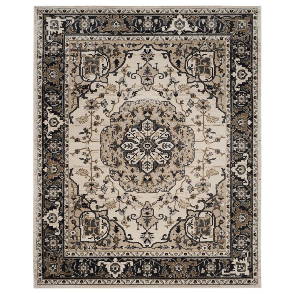 Safavieh Lyndhurst LNH334 9" x 12" Cream and Navy Area Rug, , large