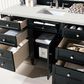 James Martin Vanities Brittany 60" Single Bathroom Vanity in Black Onyx with 3 cm Lime Delight Quartz Top and Rectangular Sink, , large