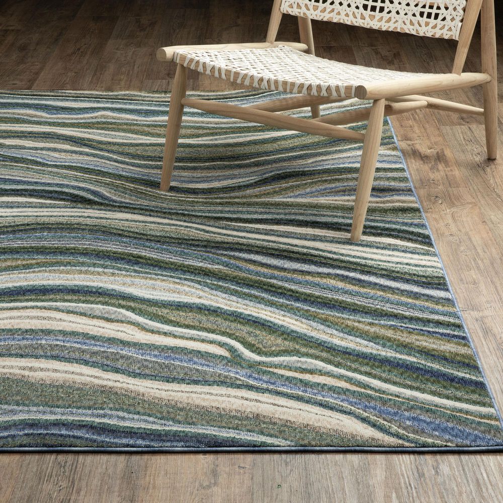 Oriental Weavers Tisdell Green and Blue 3&#39;9&quot; x 5&#39;2&quot; Area Rug, , large