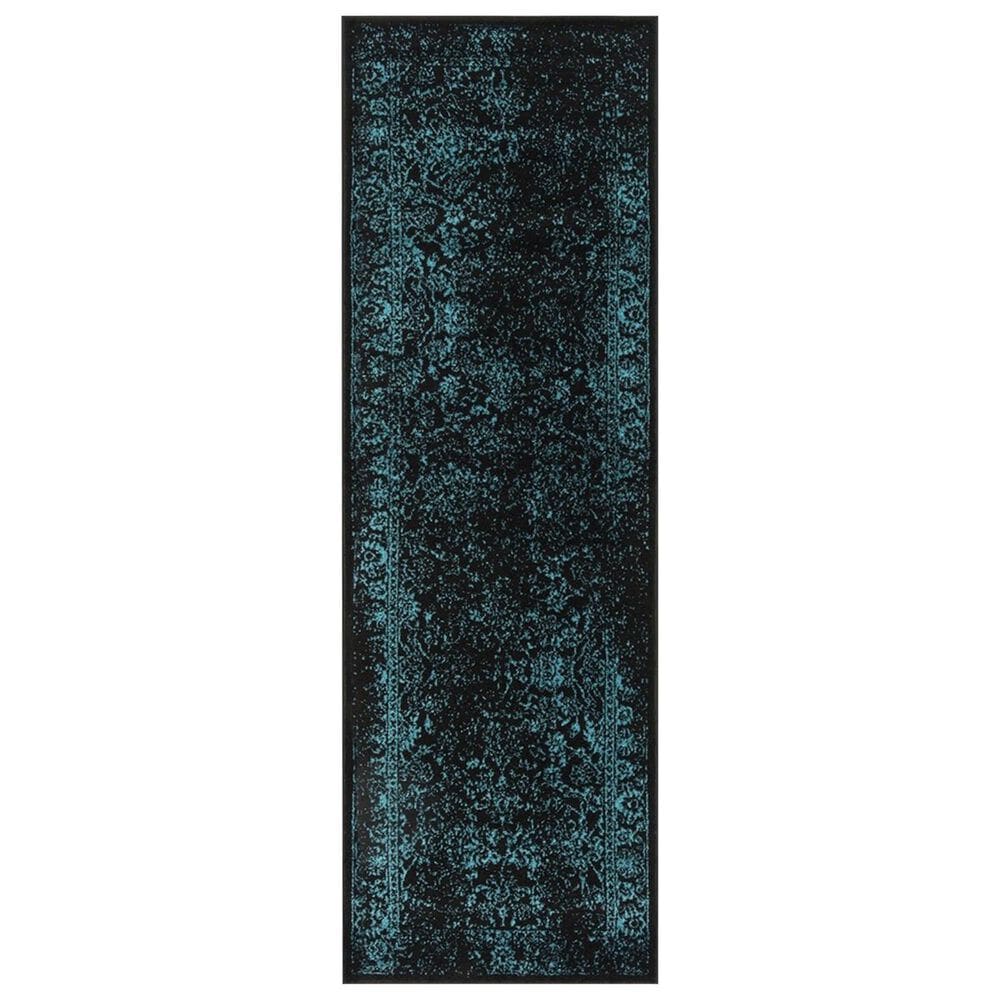 Safavieh Adirondack ADR109K 2&#39;6&quot; x 8&#39; Black and Teal Runner, , large