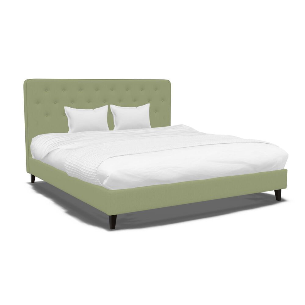 Jonathan Louis Design Lab Queen Platform Bed with Amici Fern Upholstered in Carbon, , large