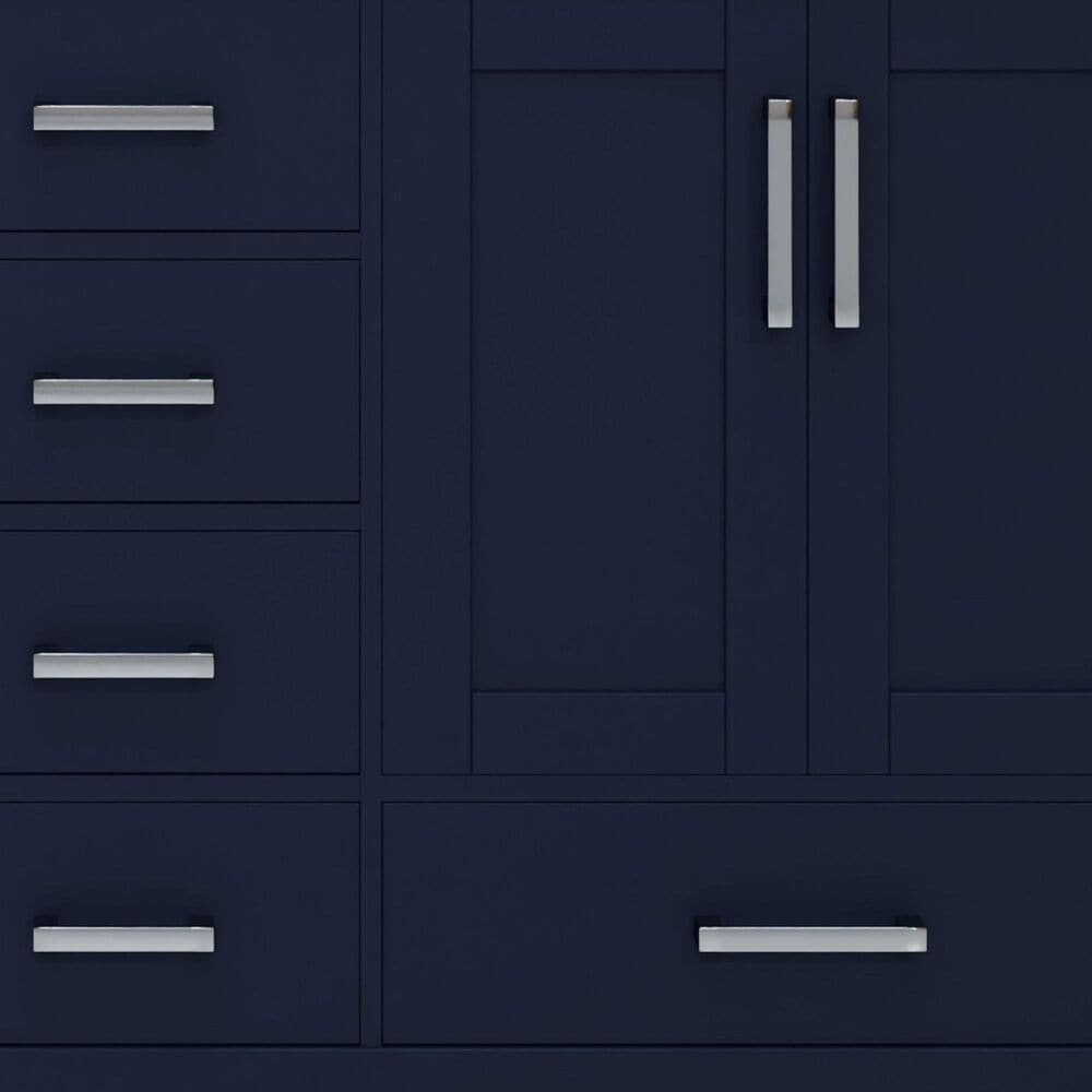 Lexora Home Jacques 60" Double Bathroom Vanity in Navy Blue with 2 cm White Quartz Top and Rectangular Sinks, , large