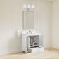 37B Claudine 30" Single Bathroom Vanity in Bright White with Glossy White Composite Stone Top and Backsplash, , large