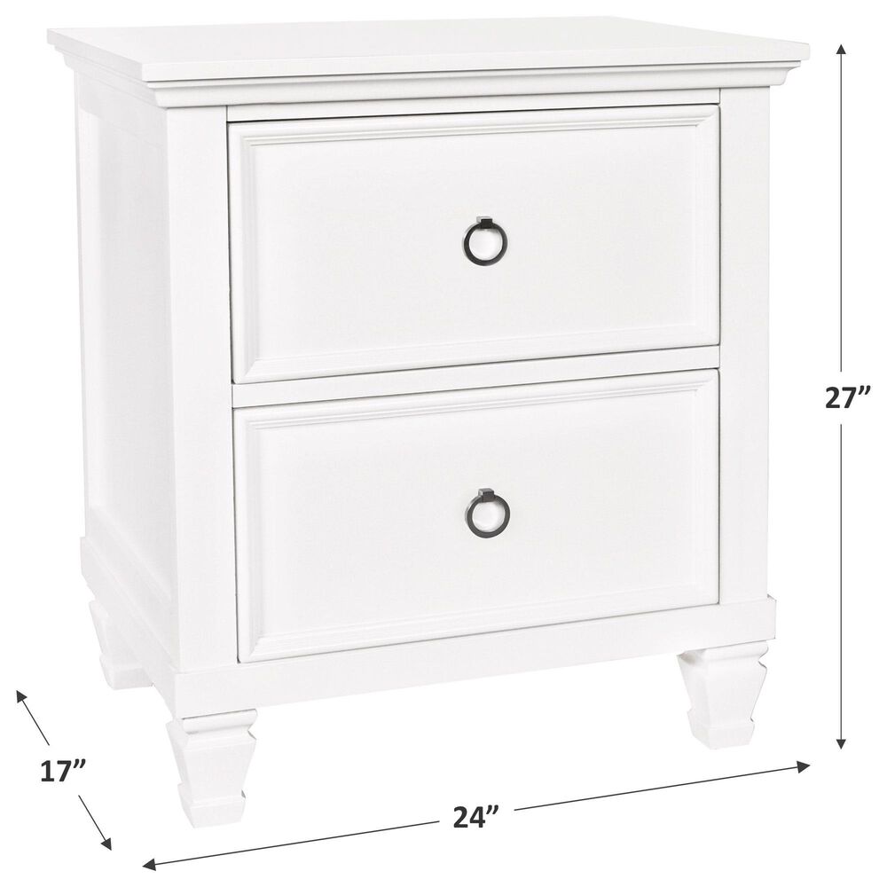 New Heritage Design Tamarack 2 Drawer Nightstand in White, , large