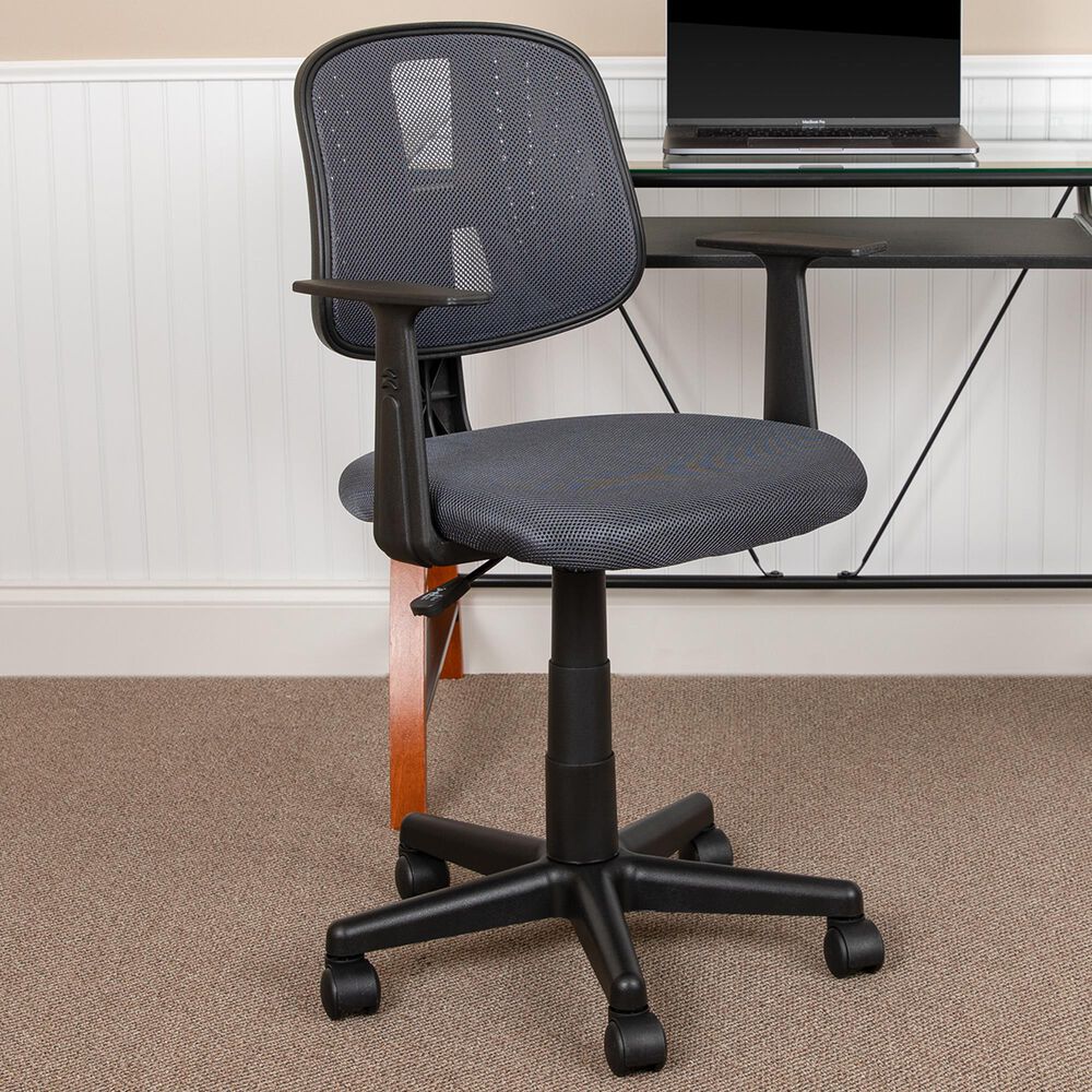 Flash Furniture Flash Fundamentals Swivel Task Chair in Gray, , large
