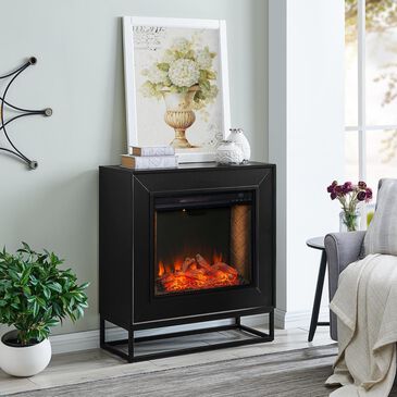 Southern Enterprises Holly & Martin Frescan Alexa Enabled Smart Fireplace in Black, , large