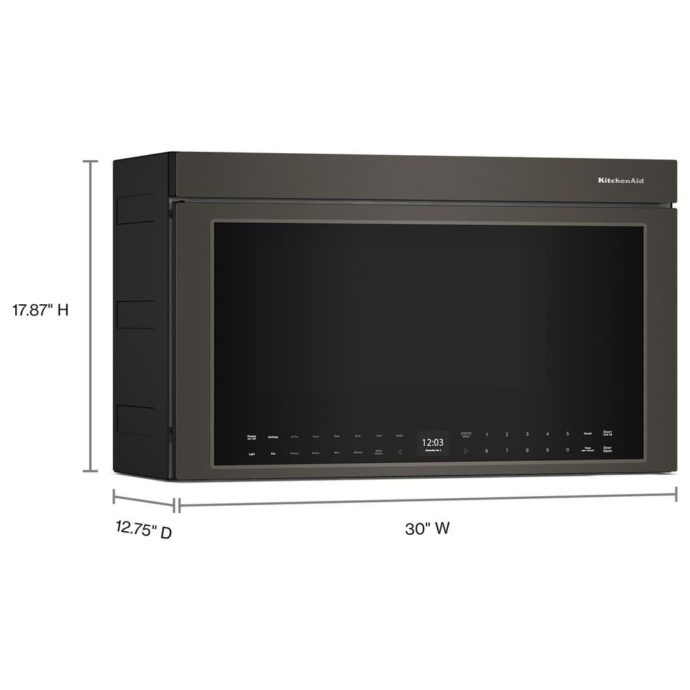 KitchenAid 1.1 Cu. Ft. Multifunction Over-the-Range Microwave Oven Flush Built-In Design in Black Ore, , large