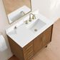 37B Mertola 36" Single Bathroom Vanity Cabinet in Dark Maplewood with White Composite Stone Top and Backsplash, , large