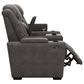Signature Design by Ashley HyllMont Power Recliner Console Loveseat with Power Headrest in Gray, , large