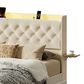 HOMLUX Queen Upholstered Platform Storage Bed in Beige, , large