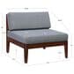 Linon Home Decor Summerlyn Patio Middle Chair with Walnut Frame in Grey, , large