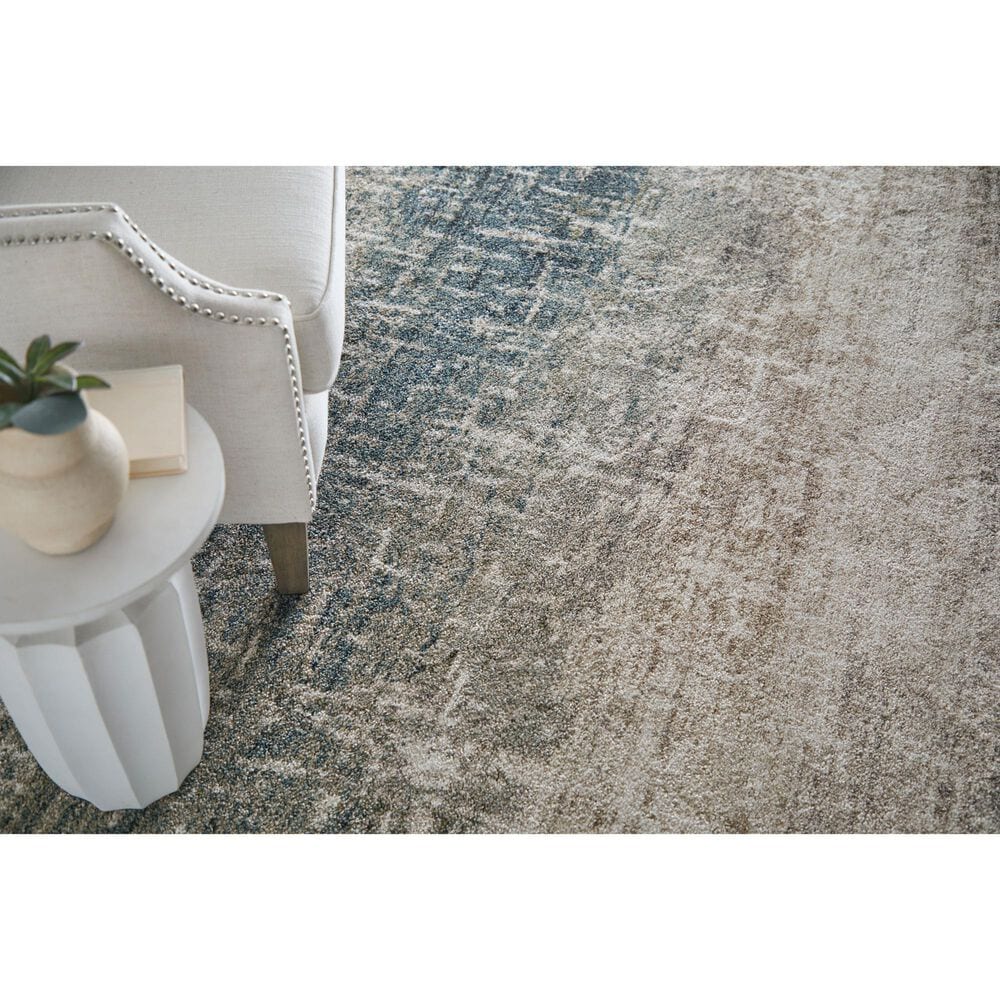 Feizy Richmond Blue and Beige 9&#39; x 12&#39; Area Rug, , large