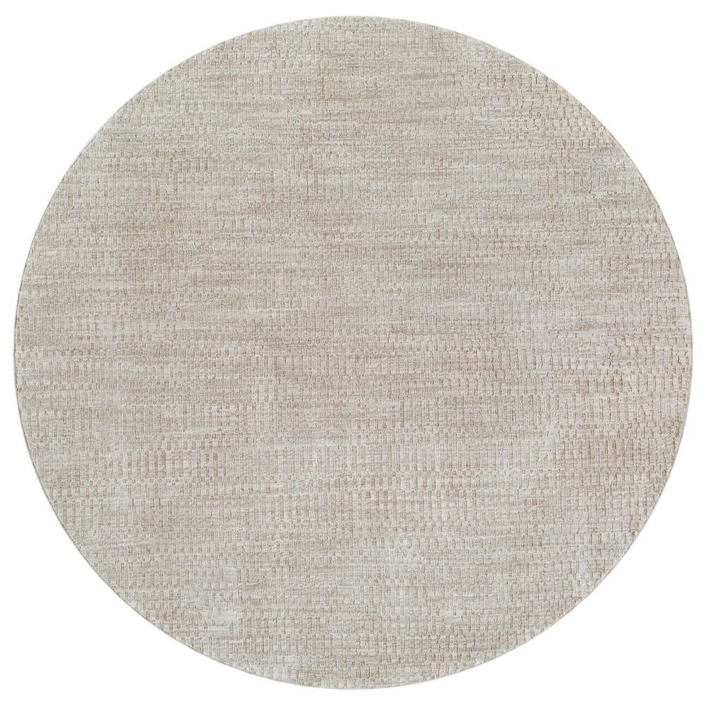 Surya Masterpiece Light Gray and Medium Gray 7"10" Round Area Rug, , large