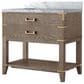 Lexora Home Norwalk 36" Single Bathroom Vanity in Grey Oak with White Carrara Marble Top  and Rectangle Sink, , large