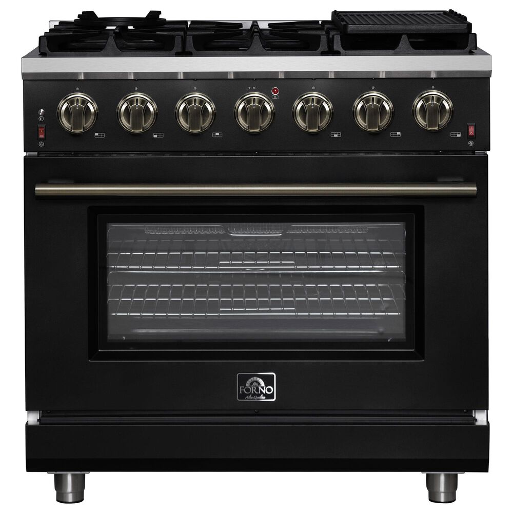 Forno Massimo 36" Freestanding Gas Range in Matte Black, , large