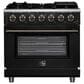 Forno Massimo 36" Freestanding Gas Range in Matte Black, , large