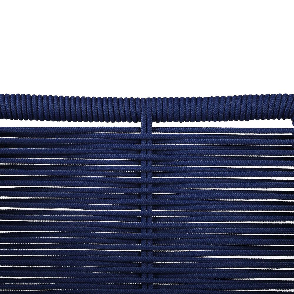 Blue River Clip Outdoor Dining Chair with Blue Woven Seat in Black (Set of 2), , large