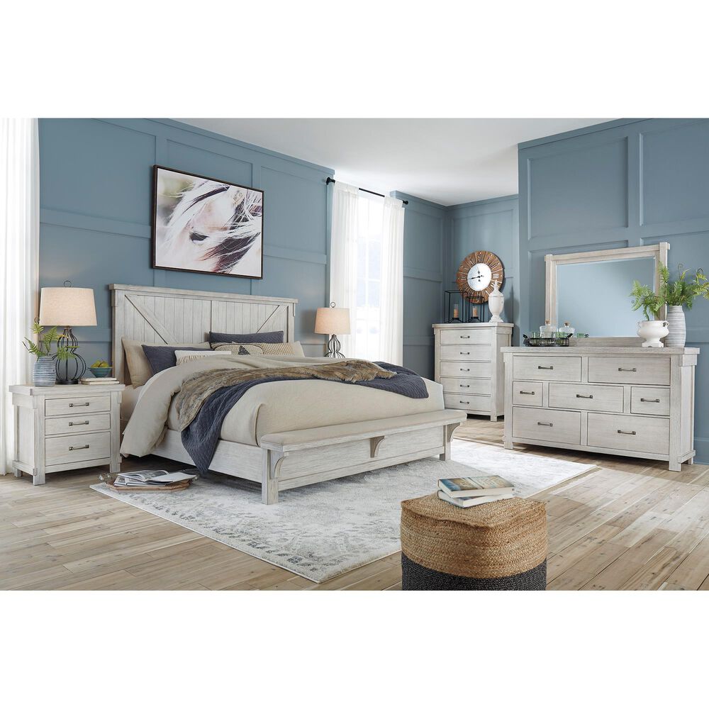 Signature Design by Ashley Brashland 3 Piece Queen Bedroom Set in White Textured, , large
