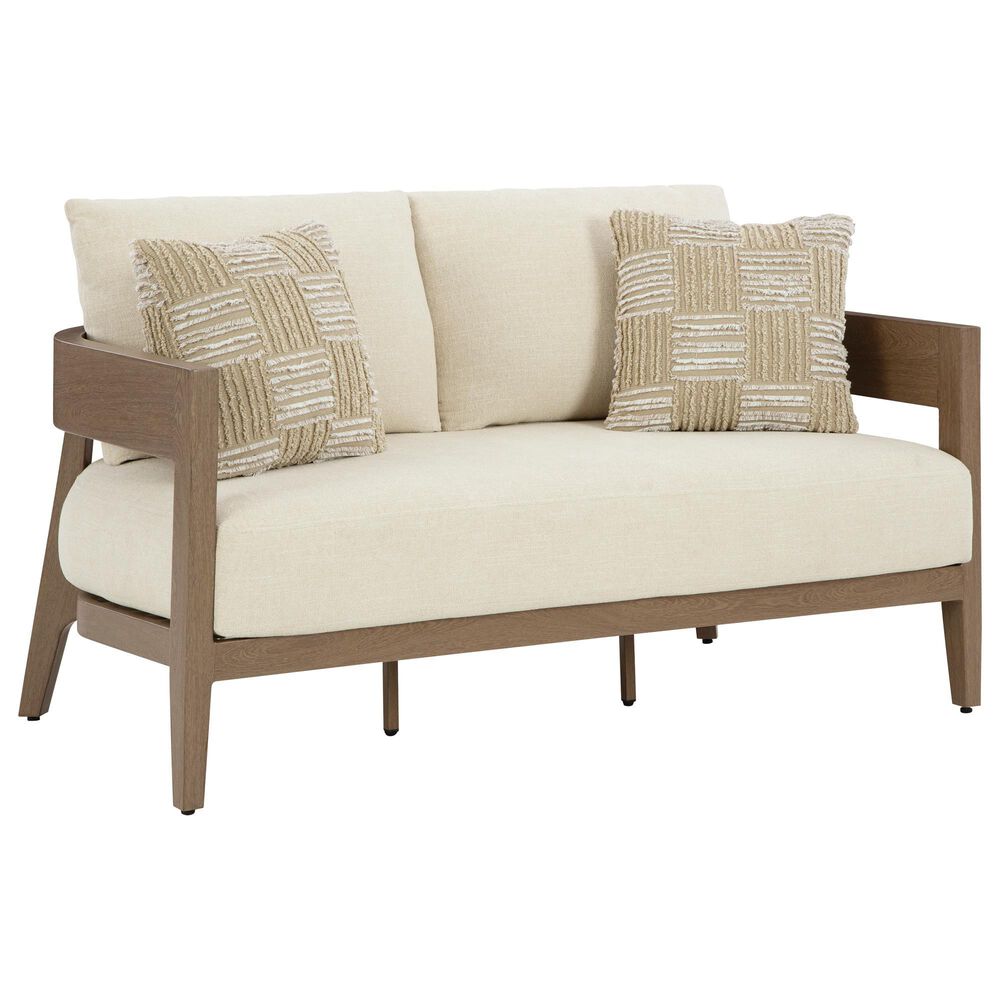 Ashley Serene Bay Patio Loveseat in White, , large