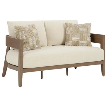 Ashley Serene Bay Patio Loveseat in White, , large