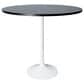 Leisuremod LeisureMod Verve Collection Modern Bar Height Table White Base with 48 Round Black Marbelized Sintered Stone Top, , large
